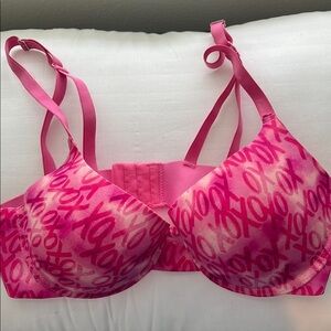 XOXO Pink Bra with Geometric Pattern and Underwire Support